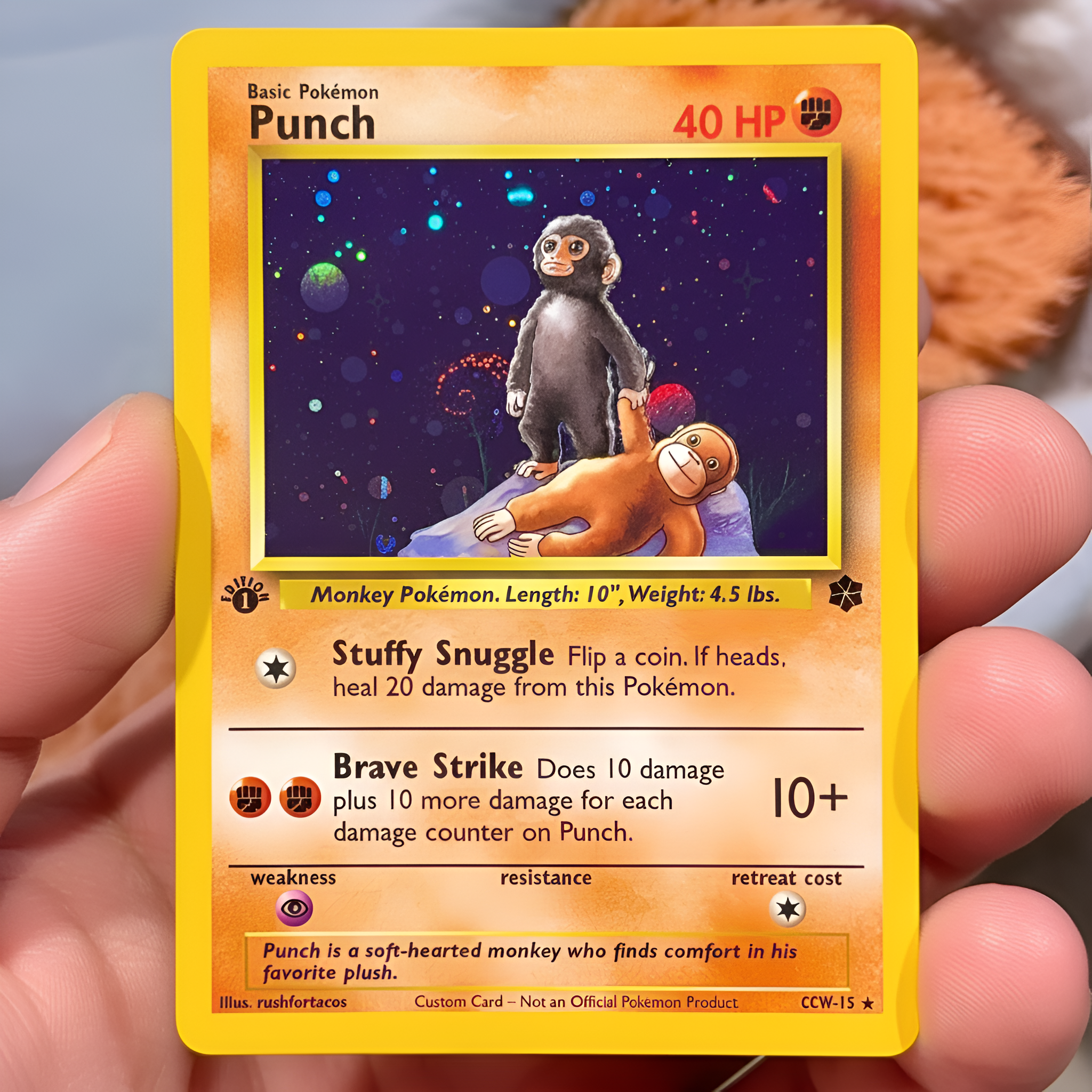 Custom Holographic Monkey Character Trading Card