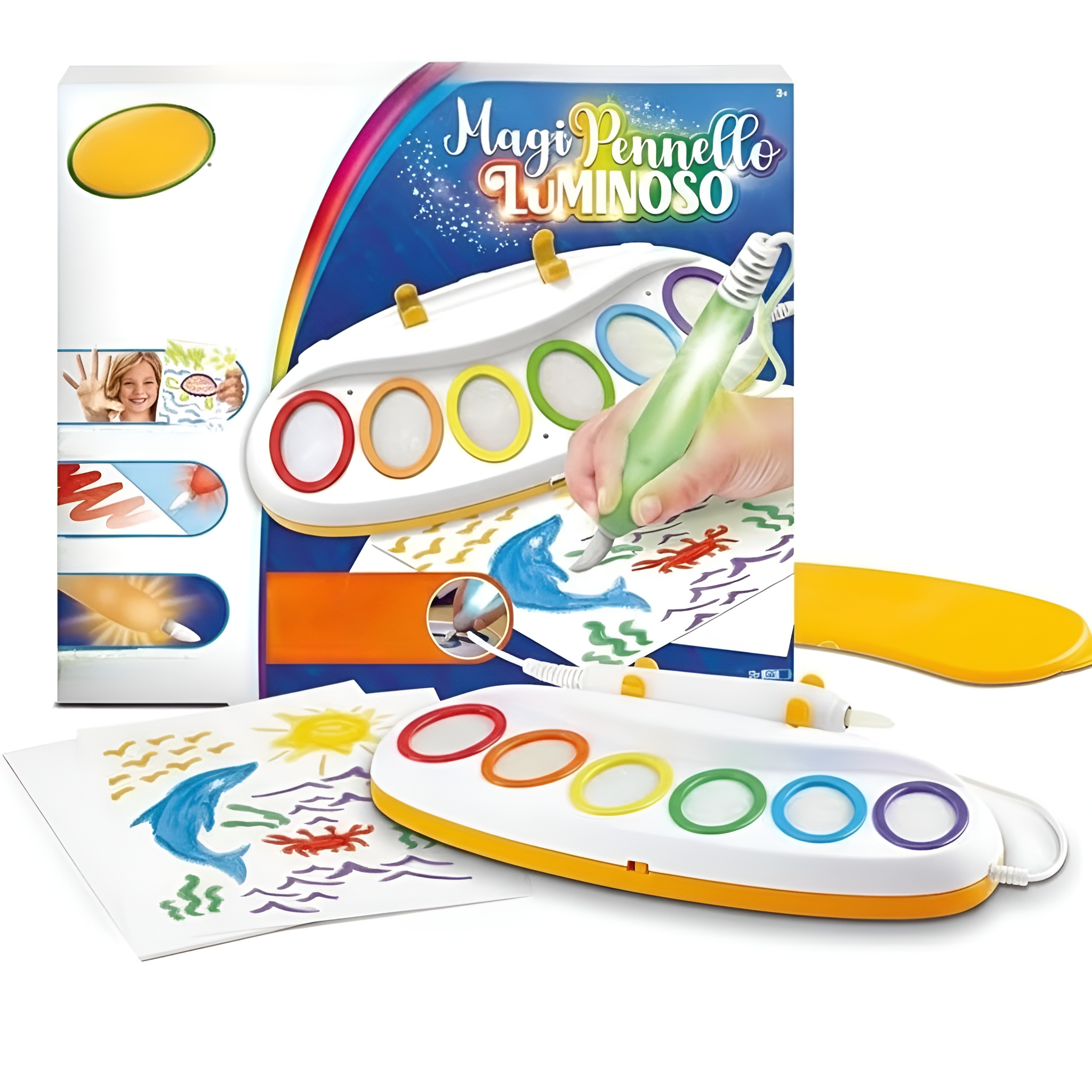 Magic Light Brush Painting Set Without Stain Colors For Kids