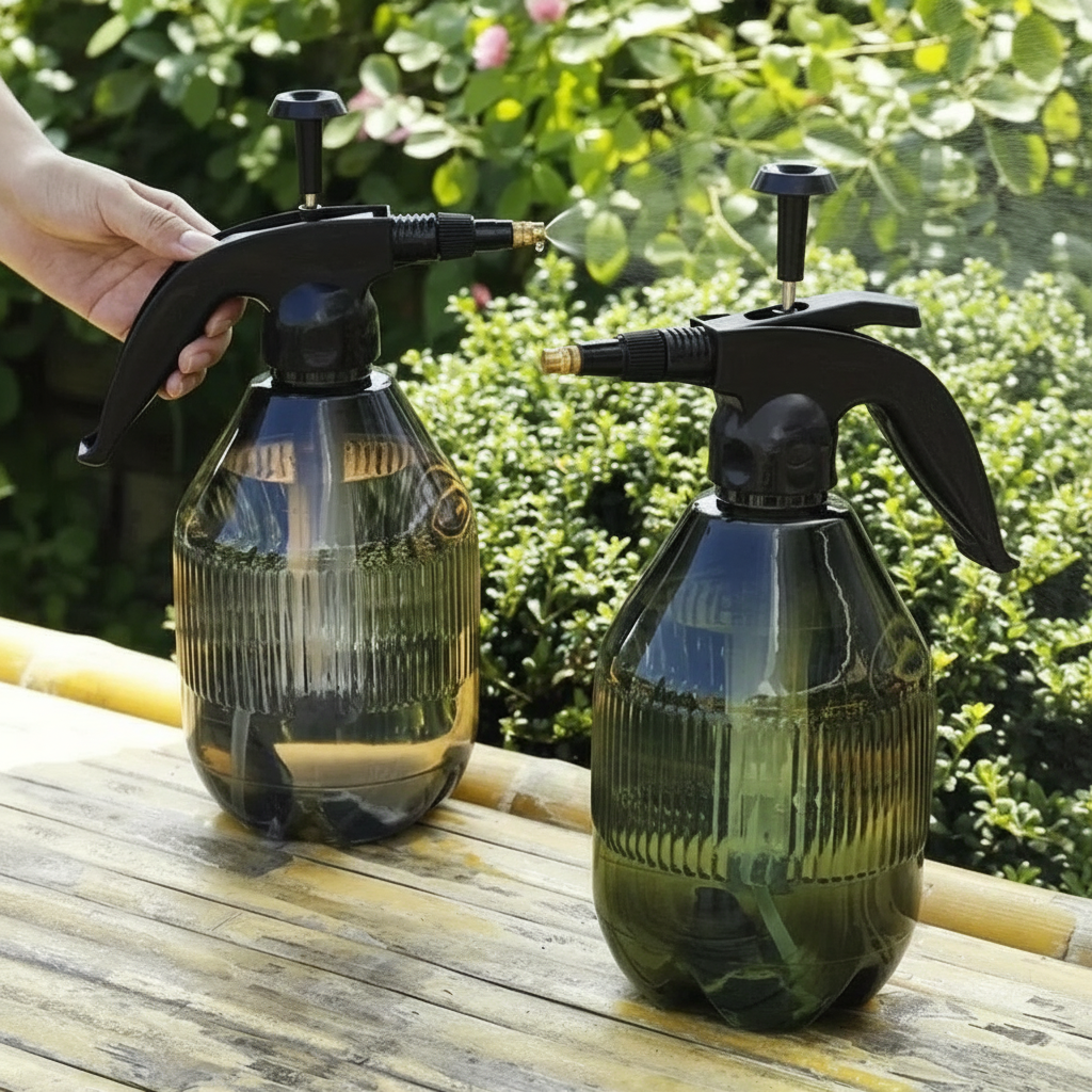 Plastic Garden Watering Can With Adjustable Nozzle And Comfortable Grip Handle For Gardening And Household Use