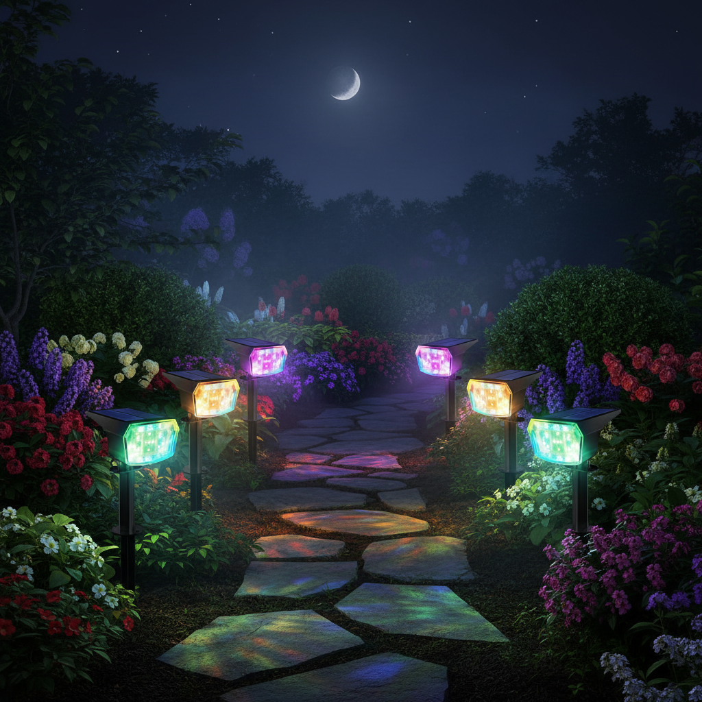 9 Lighting Modes Solar LED Spot Lights For Outdoor 