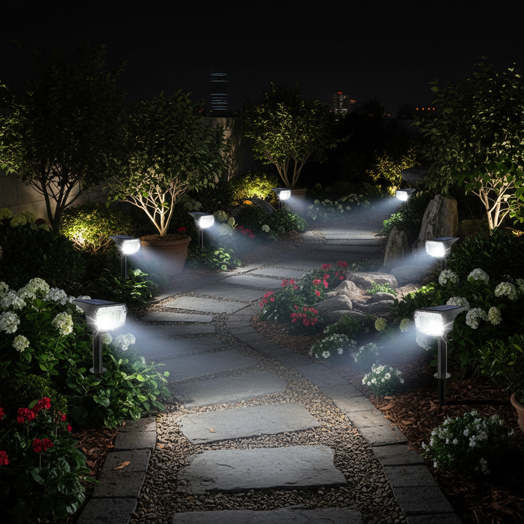 9 Lighting Modes Solar LED Spot Lights For Outdoor 