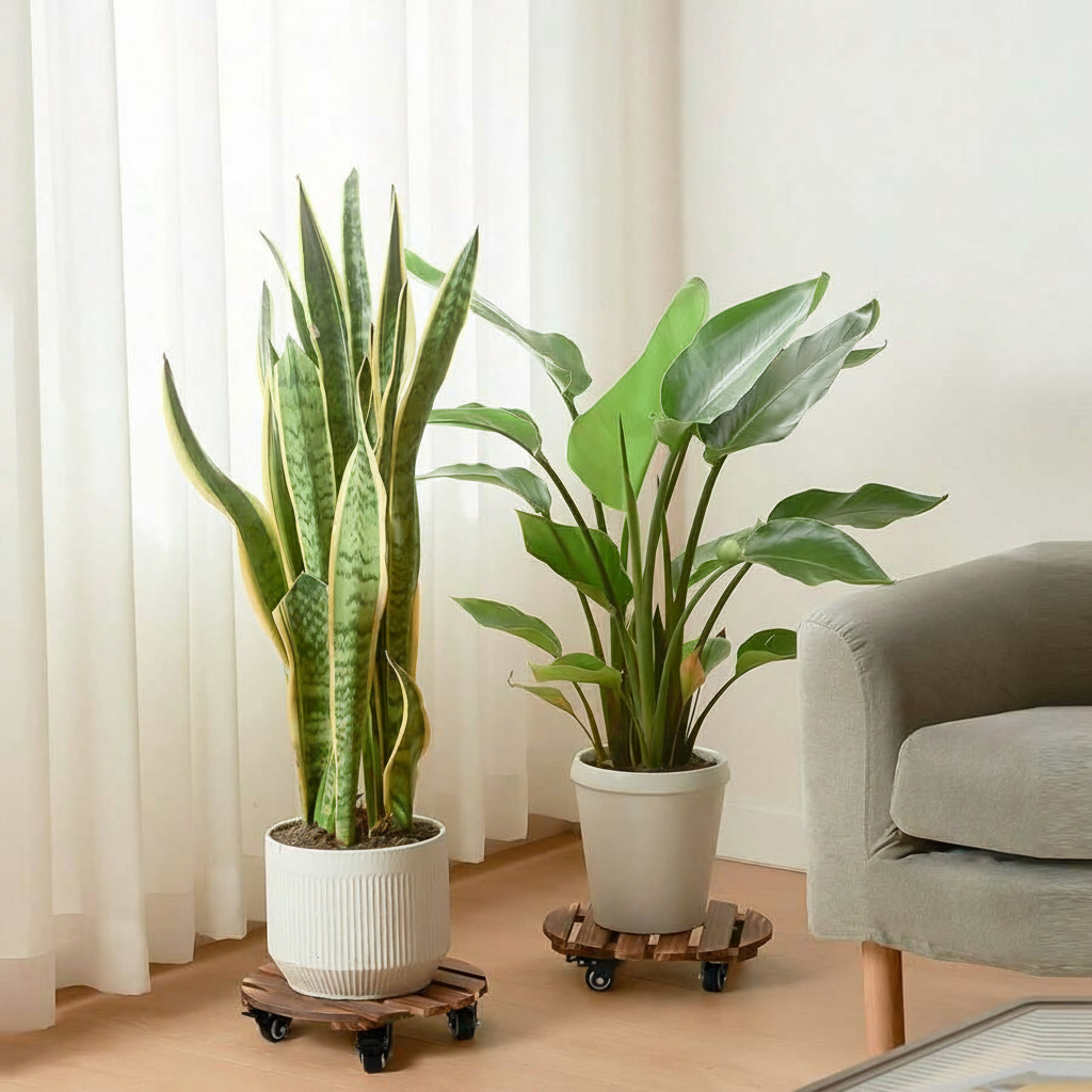 Heavy Duty Iron Wheel Plant Stand