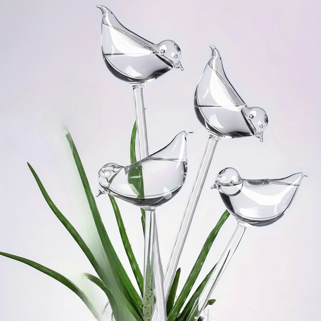Bird Shaped Self Watering Globes For Potted Plants And Gardens