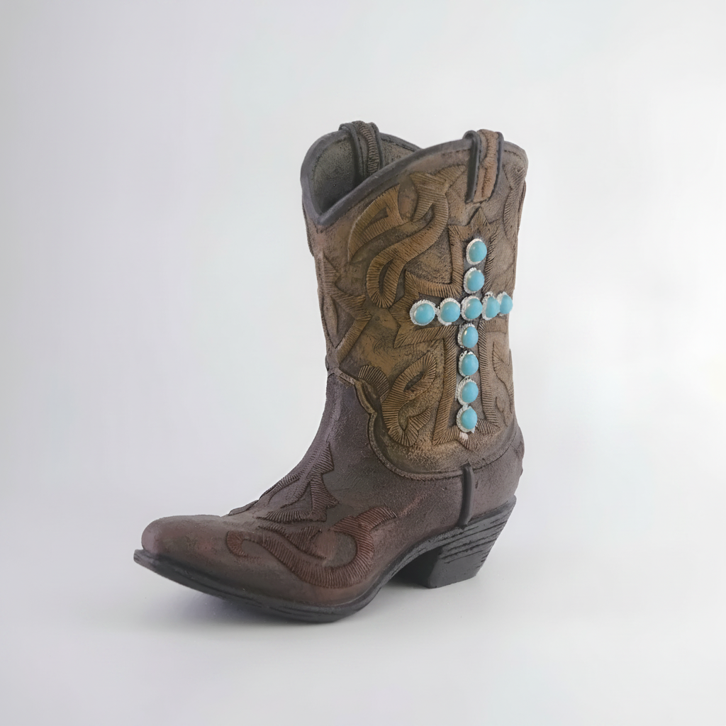 Manual Resin Architectural Shrub Western Footwear Vase