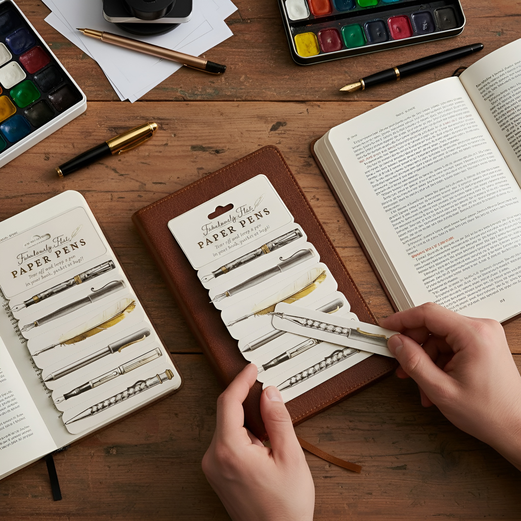 Tearable Flat Writing Pen Design Bookmark