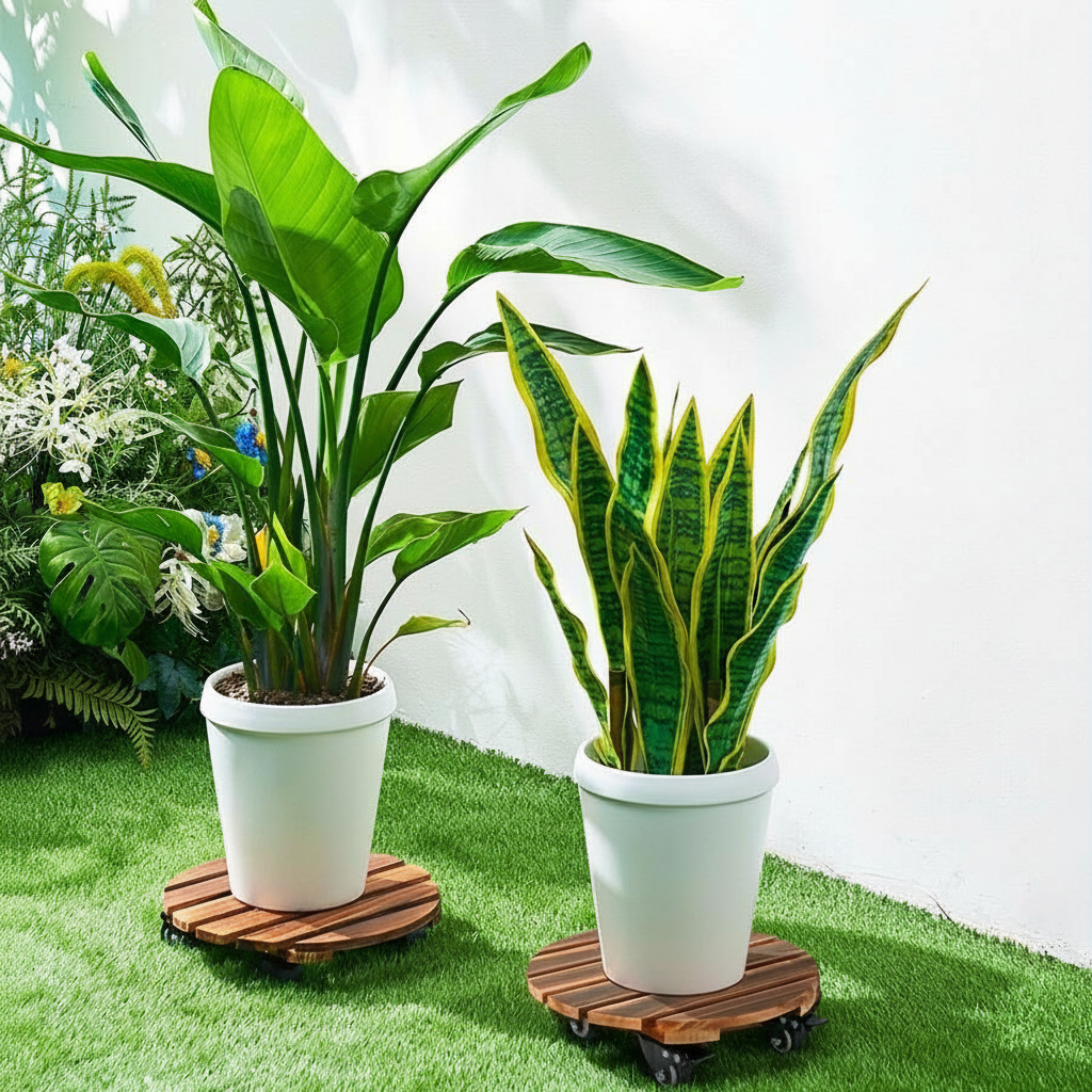 Heavy Duty Iron Wheel Plant Stand