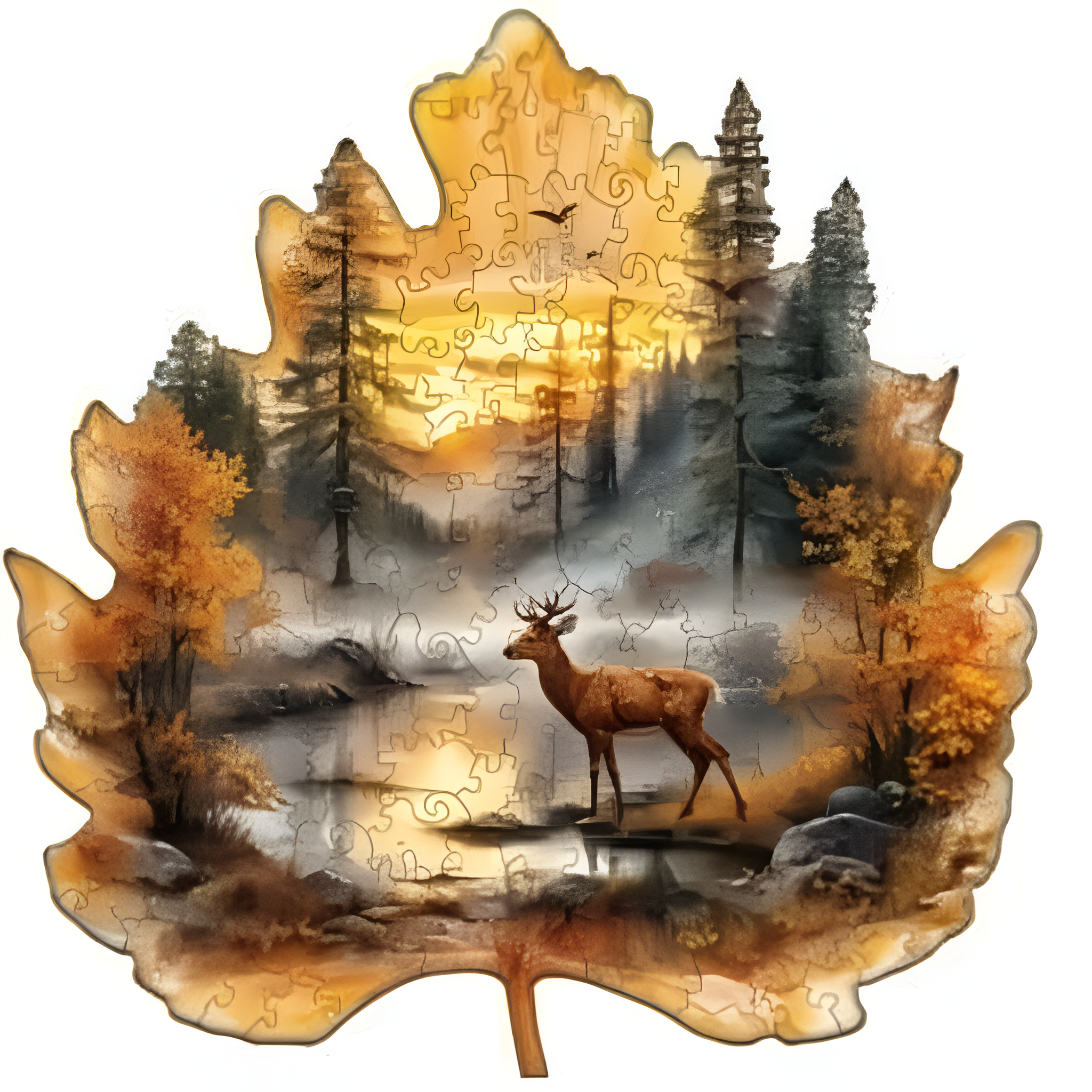 Wooden Puzzle M Size 160-200pcs Collection Unique Shape Jigsaw Puzzle for Adults Kids Family Game Creative Birthday Gifts Natural Material Smooth Edge Home Decor