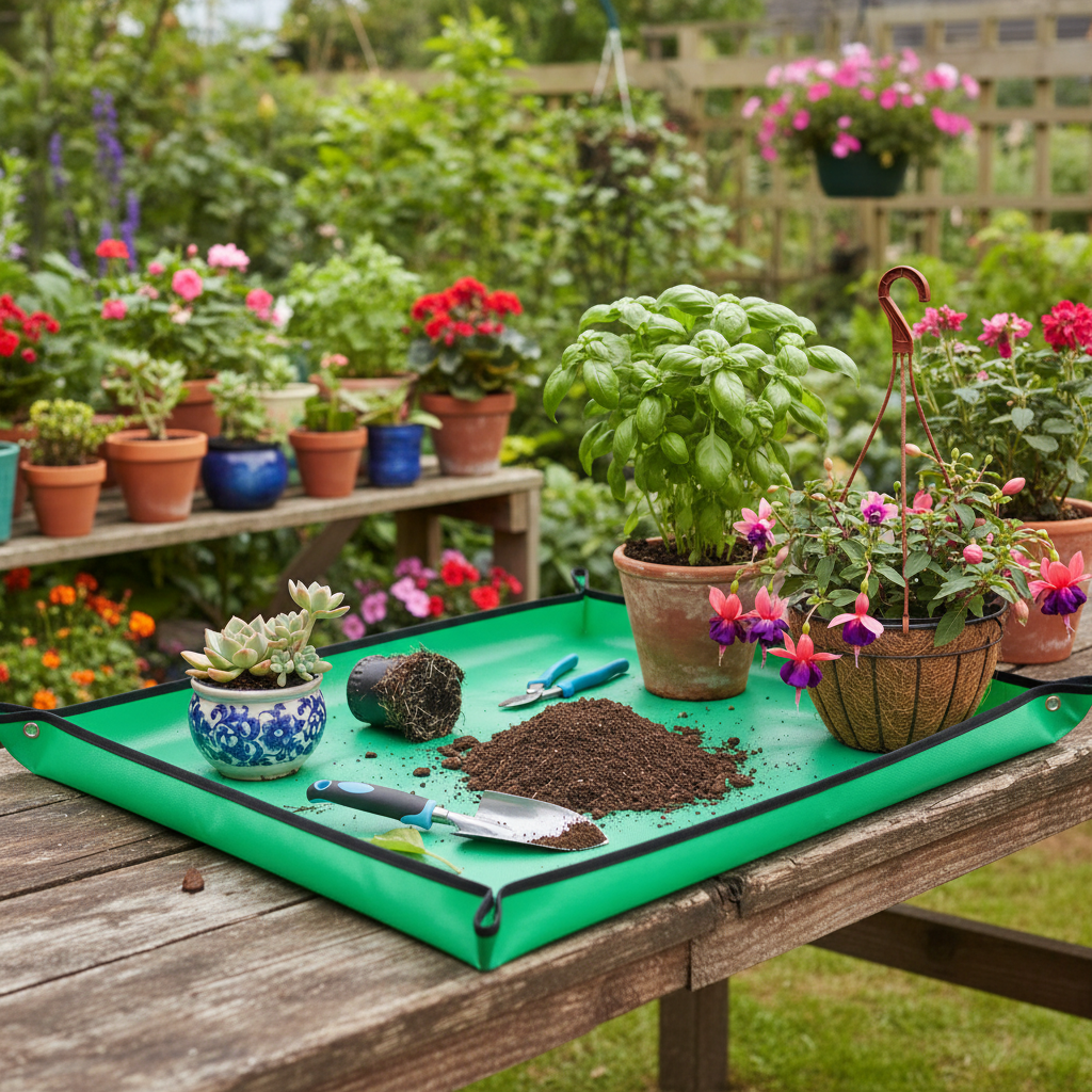 Foldable Waterproof Gardening Mat For Plant Repotting And Transplanting
