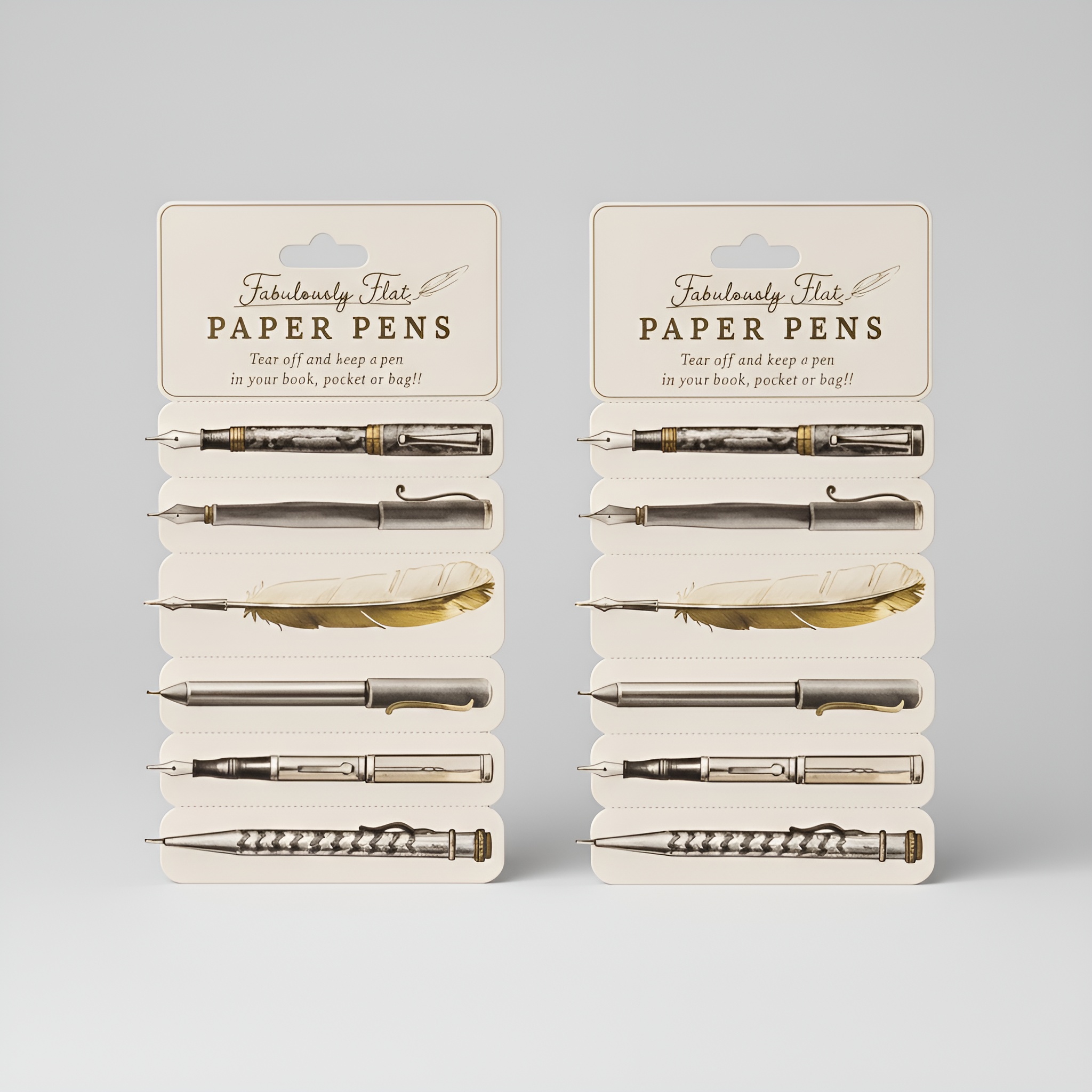 Tearable Flat Writing Pen Design Bookmark