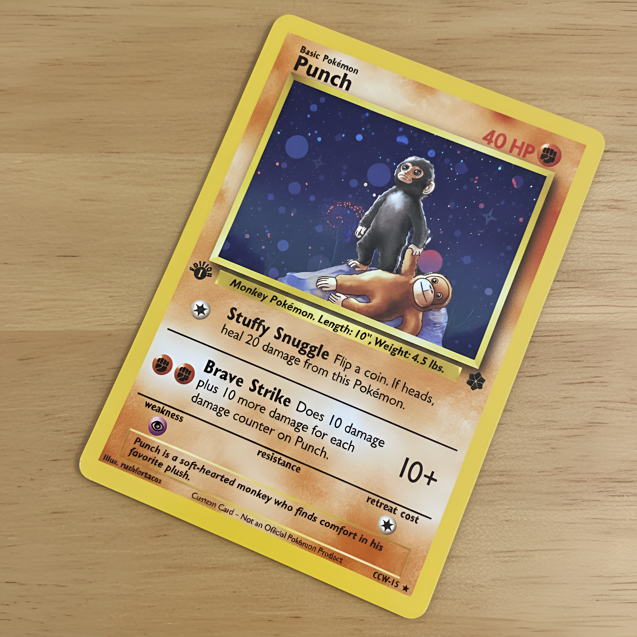 Custom Holographic Monkey Character Trading Card