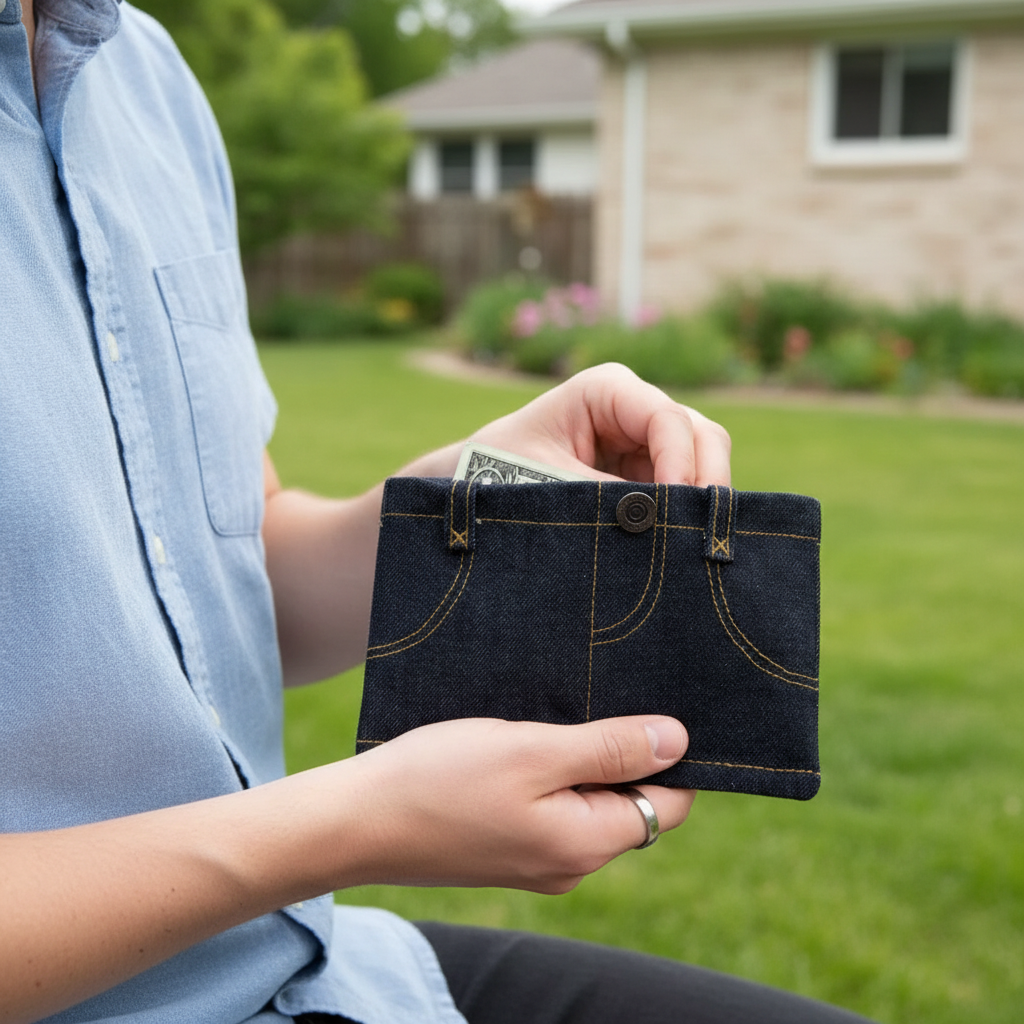 Denim Shorts Shaped Wallet For Everyday