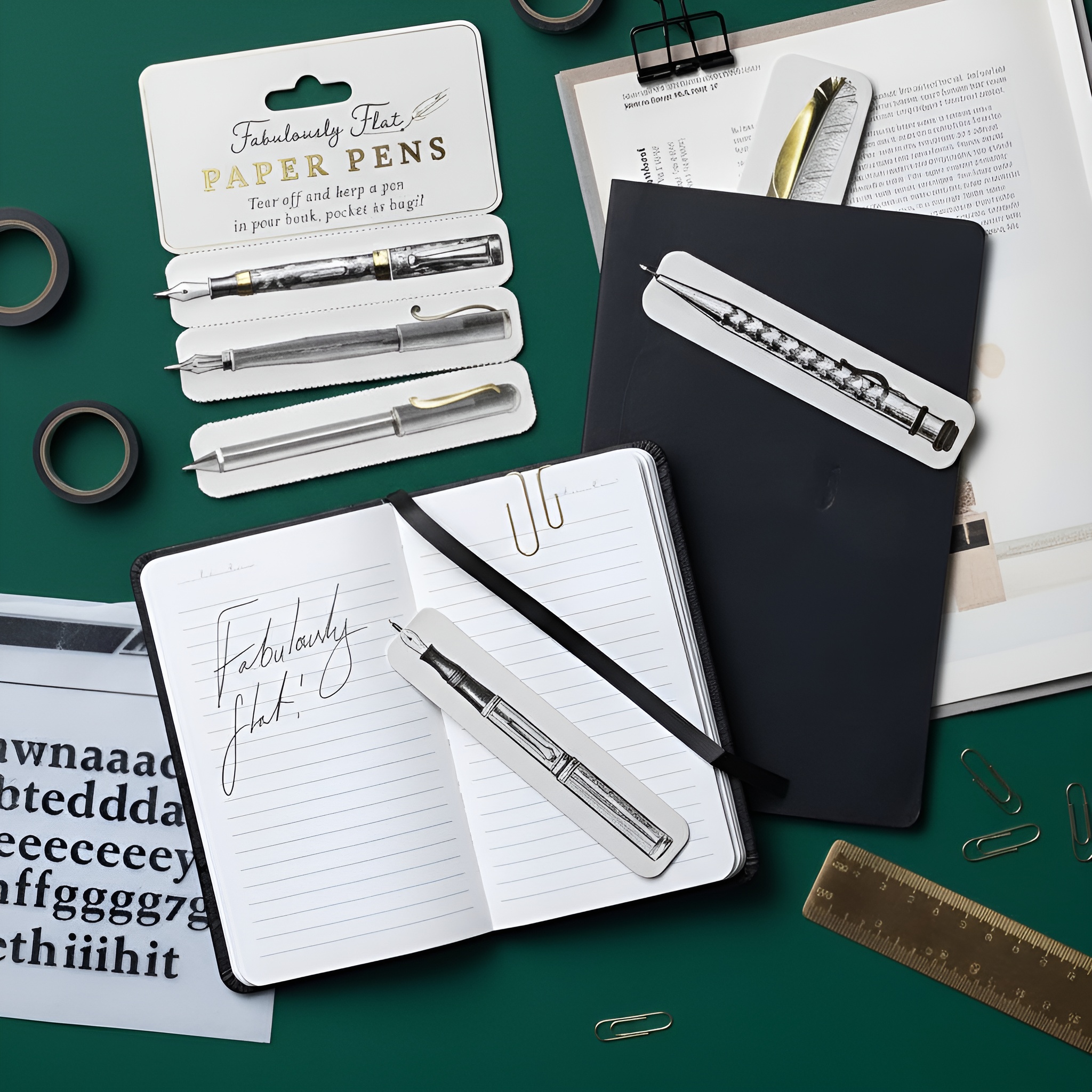 Tearable Flat Writing Pen Design Bookmark