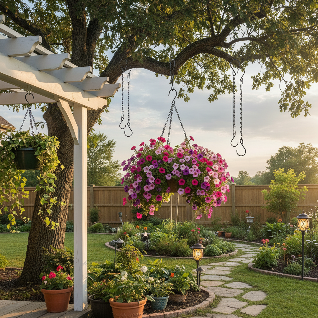 Adjustable Metal Hanging Chains With Hooks Set For Planters And Lanterns