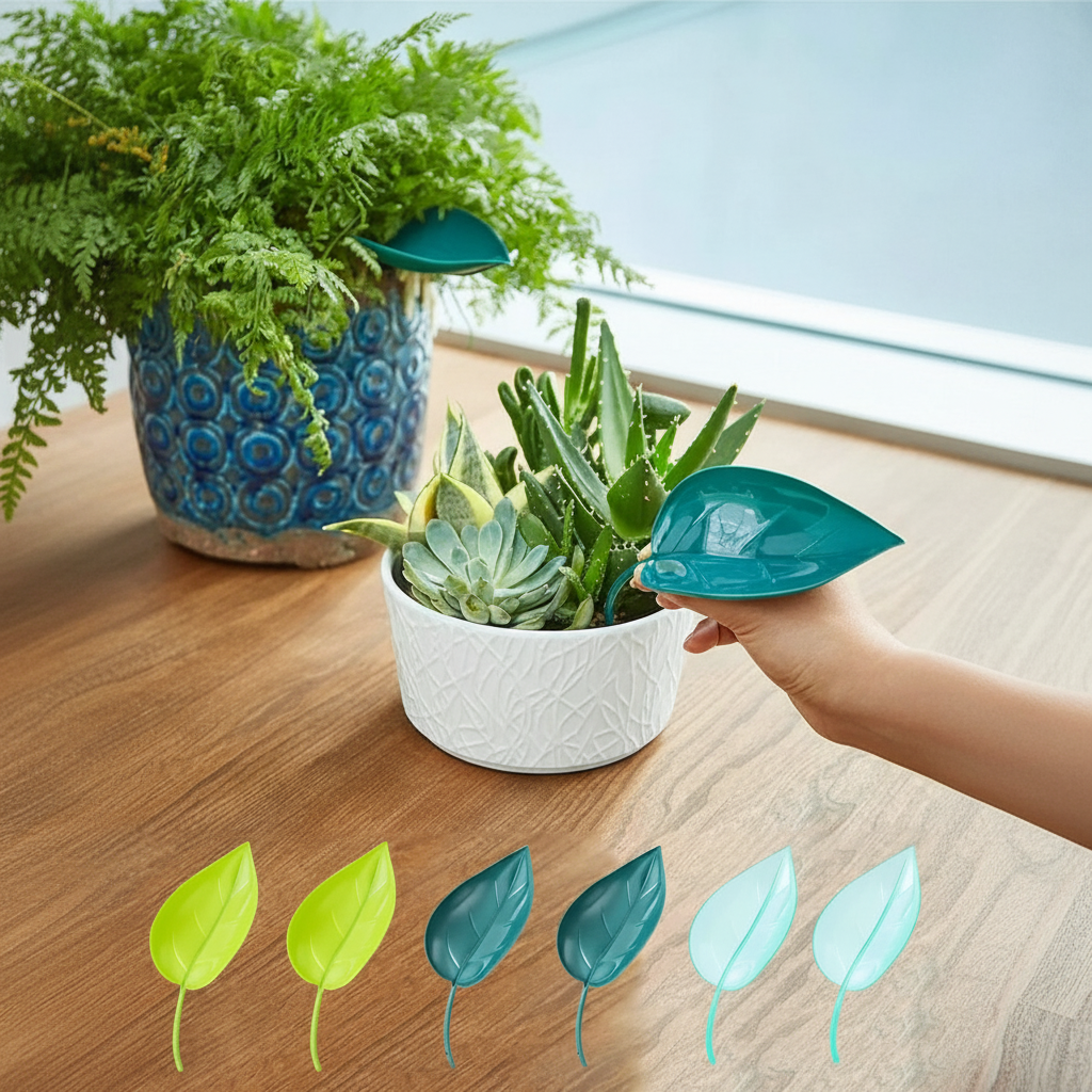 3 Piece Leaf Plant Watering Funnels For Indoor Outdoor Plant Care