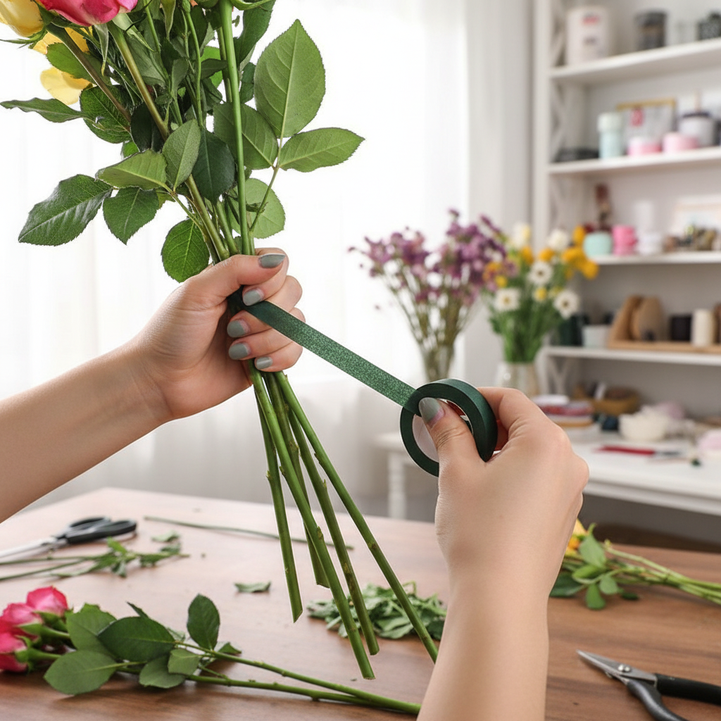 Self Adhesive Floral Tape For Artificial Flower Arrangements Crafting