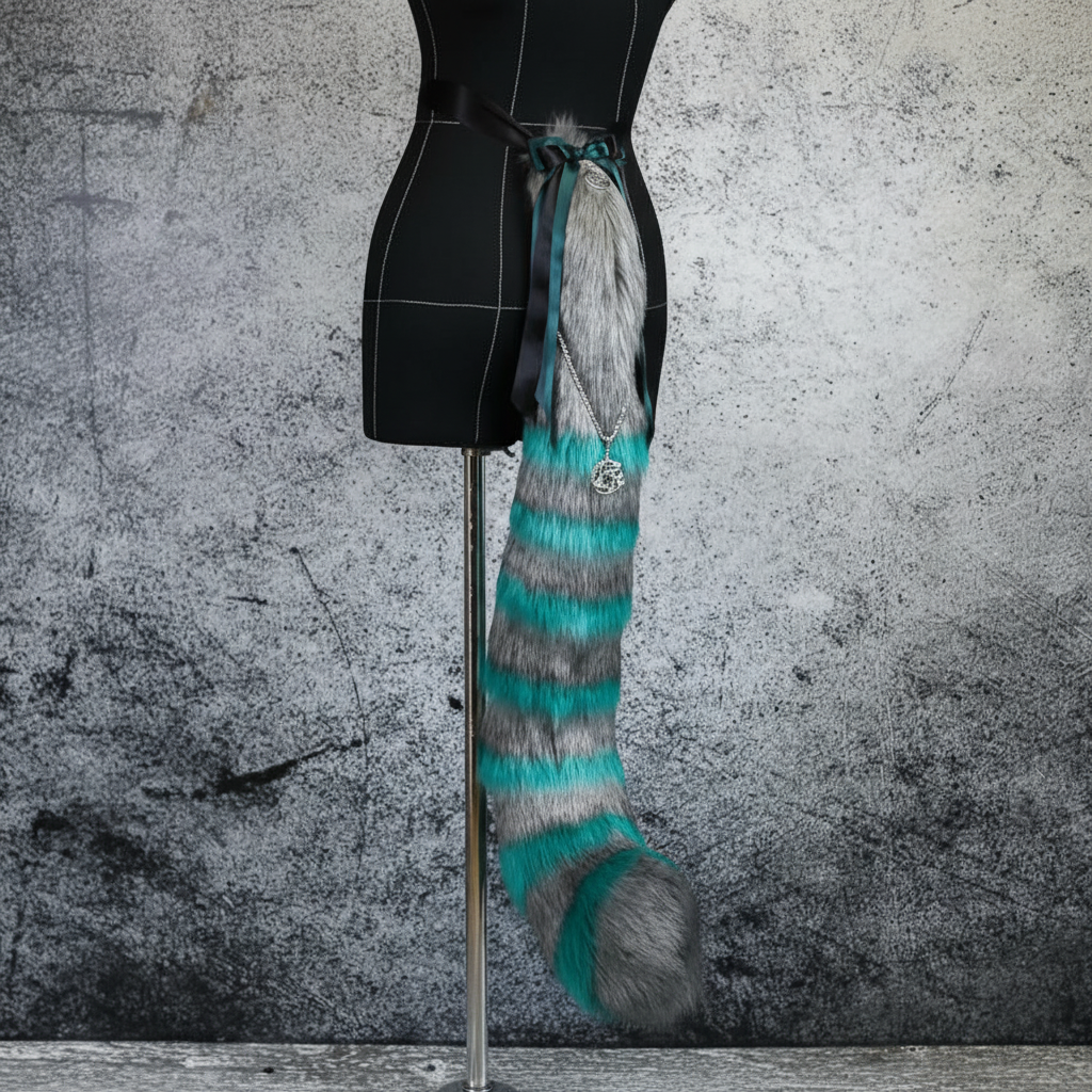 Ribbon Tied Blush Fur Tail