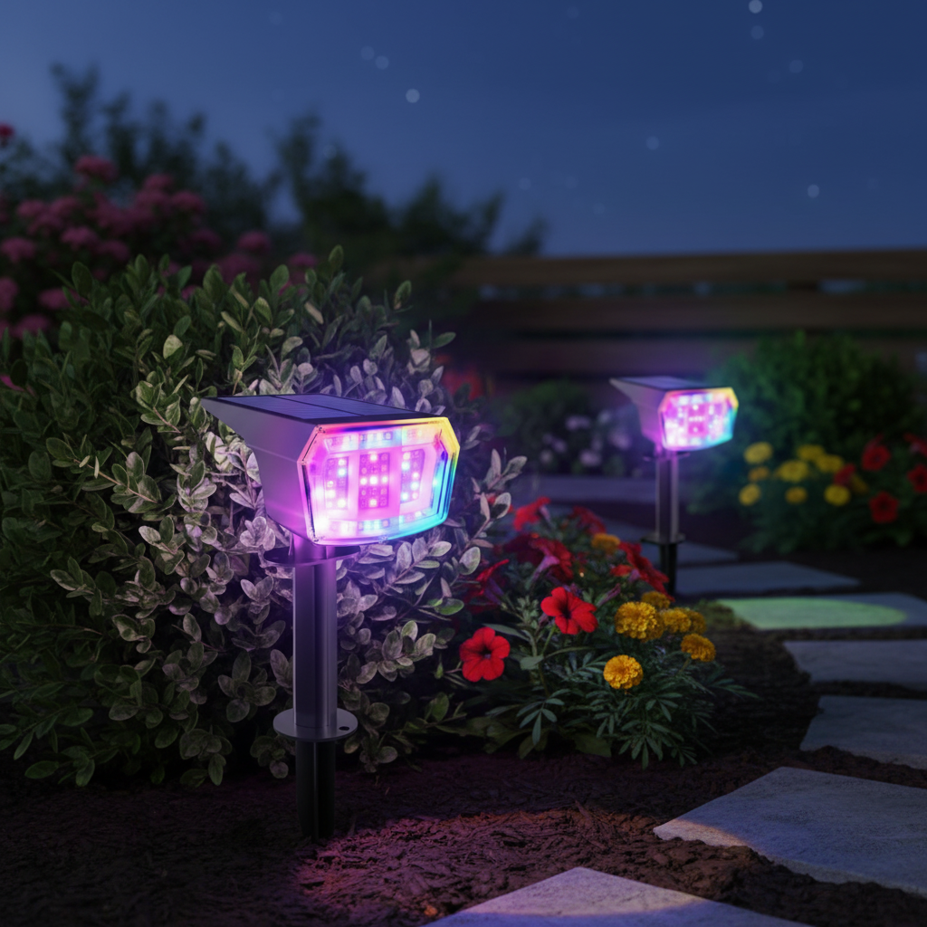 9 Lighting Modes Solar LED Spot Lights For Outdoor 