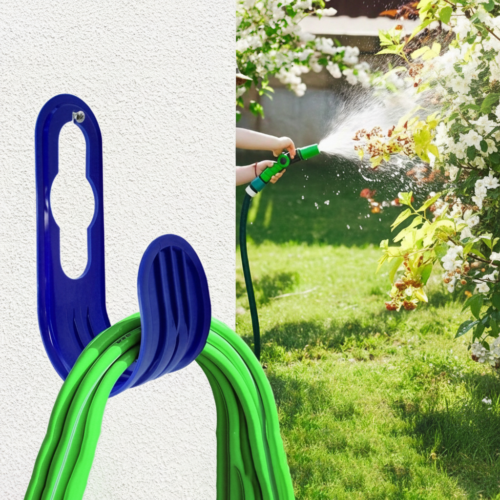 Wall Mounted Portable Garden Hose Holder Hanger For Outdoor And Yard