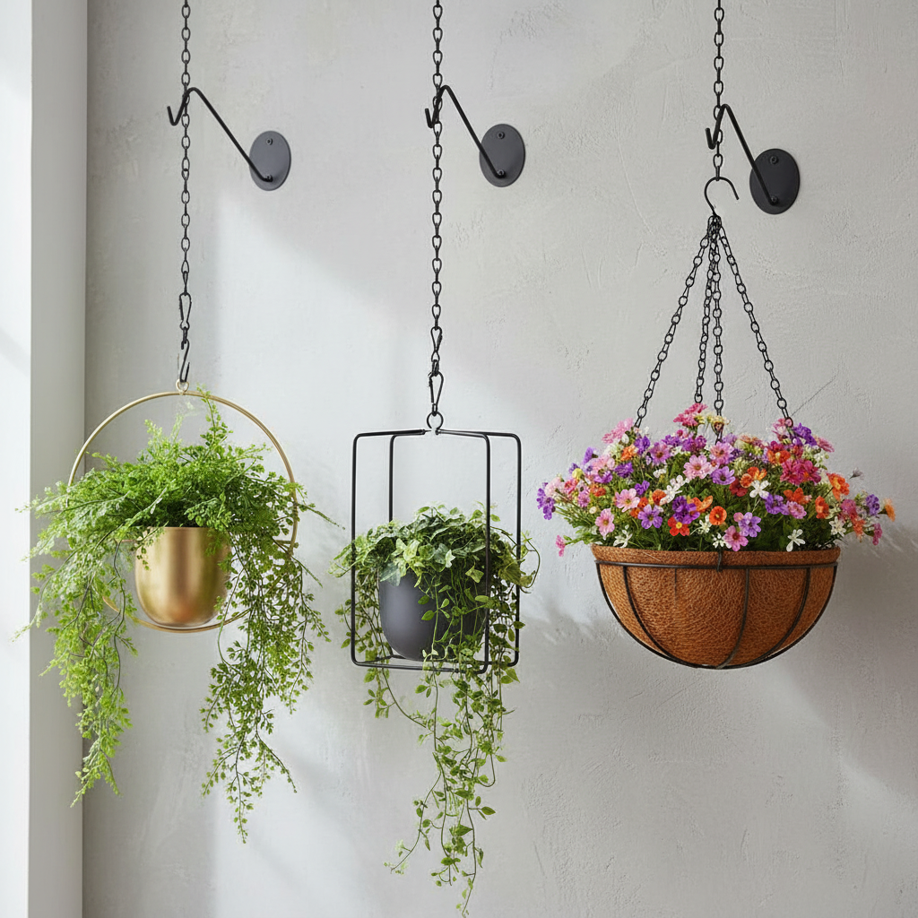 Adjustable Metal Hanging Chains With Hooks For Planters And Lanterns