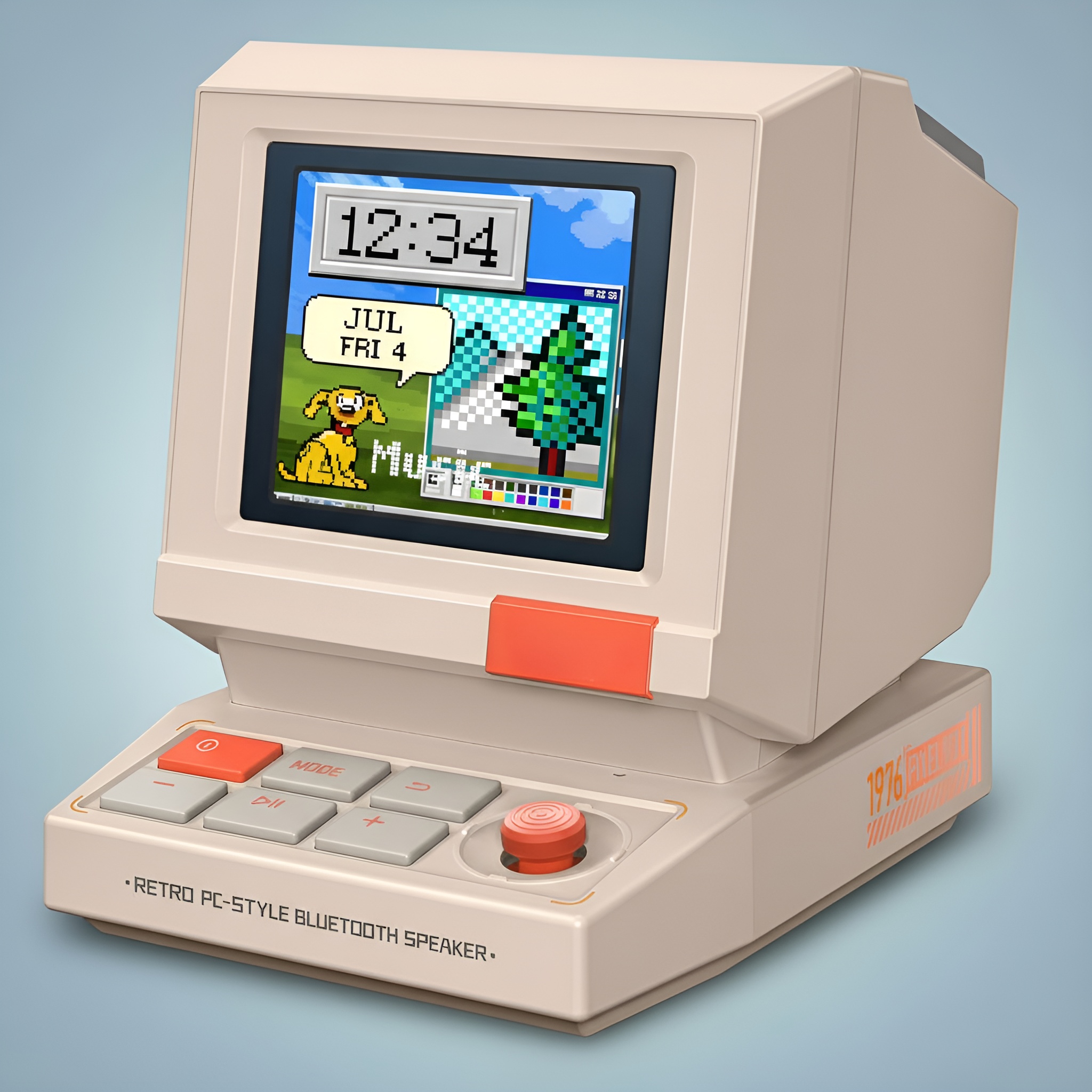 Mini Retro Pixel Bluetooth Speaker With Display