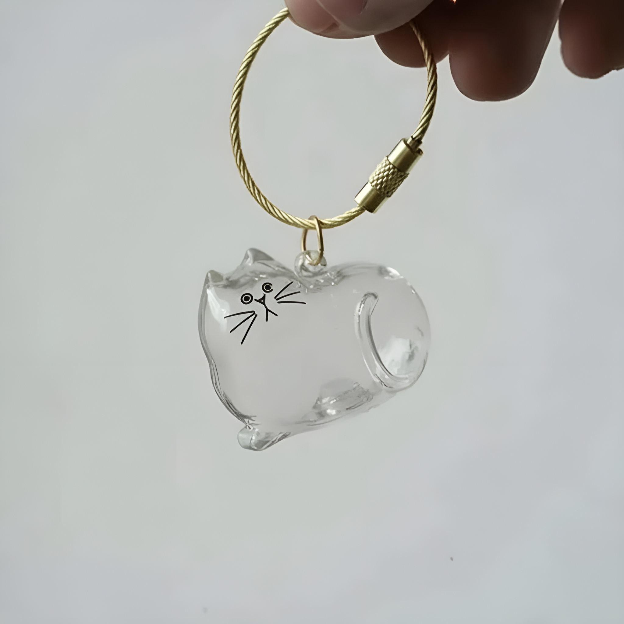 Cat Fur Memorial Keepsake Keychain Pet