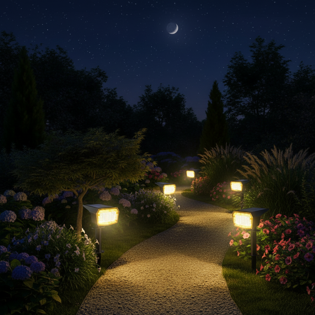 9 Lighting Modes Solar LED Spot Lights For Outdoor 