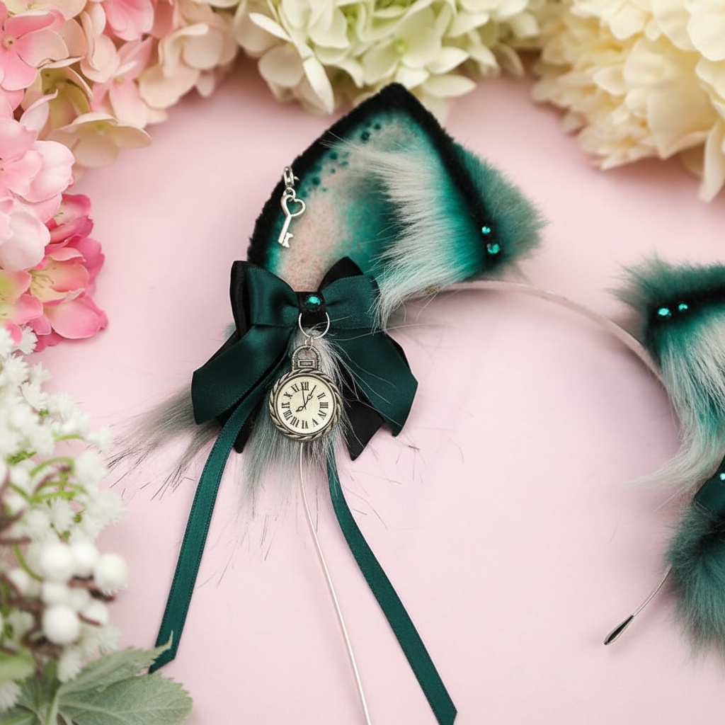 Ribbon Tied Blush Fur Tail