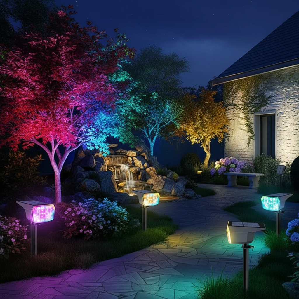 9 Lighting Solar LED Spot Lights For Outdoor 