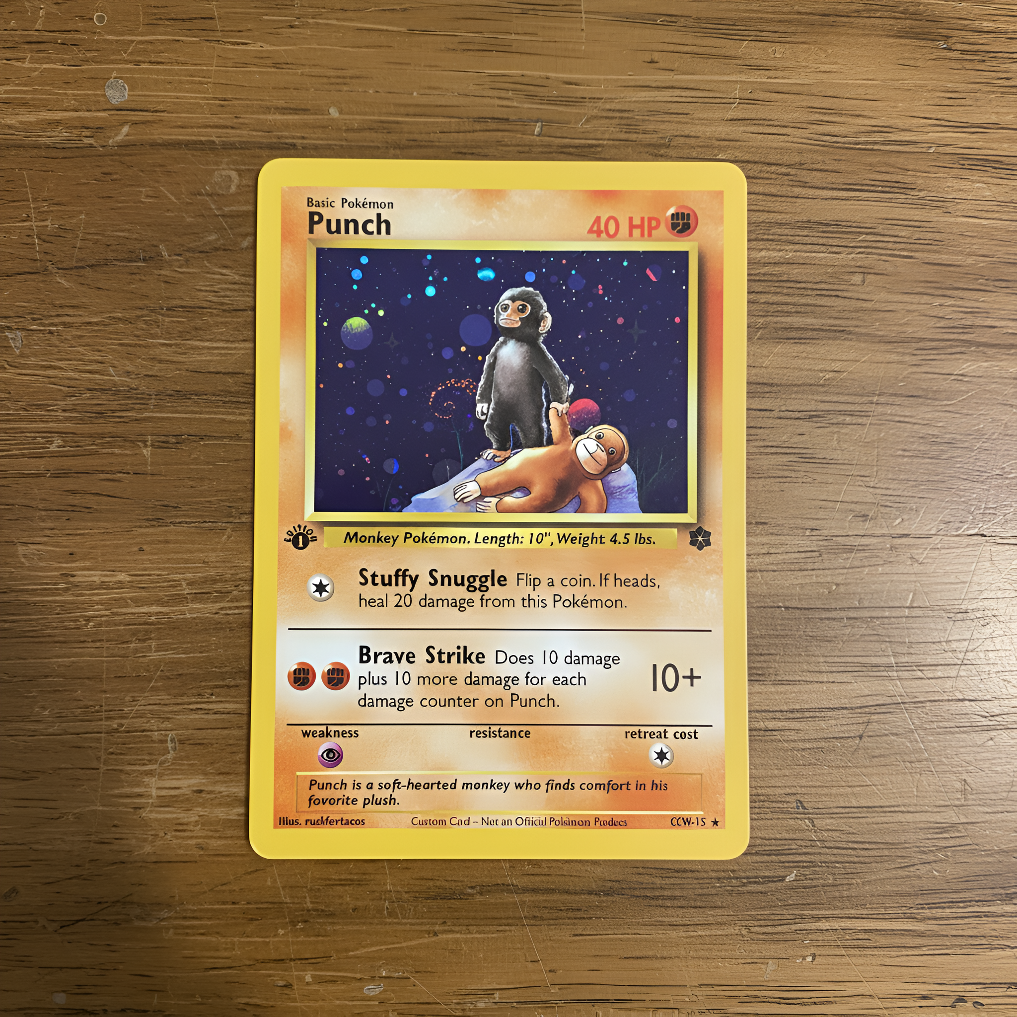 Custom Holographic Monkey Character Trading Card