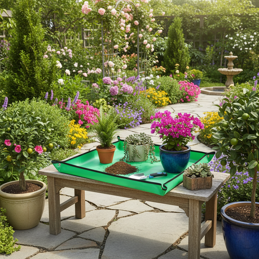 Foldable Waterproof Gardening Mat For Plant Repotting And Transplanting