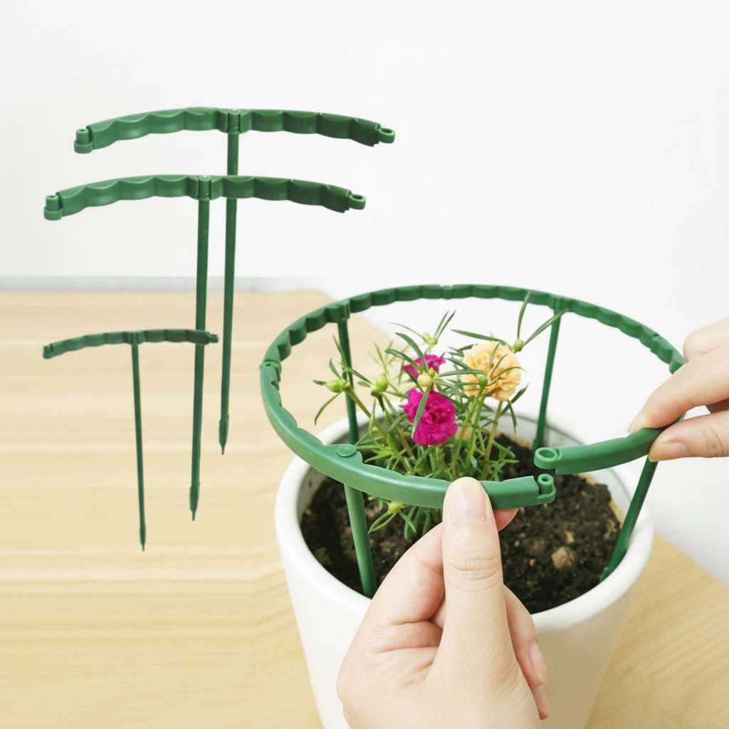 Plastic Half Circle Plant Trellis For Potted Plants And Climbing Vine