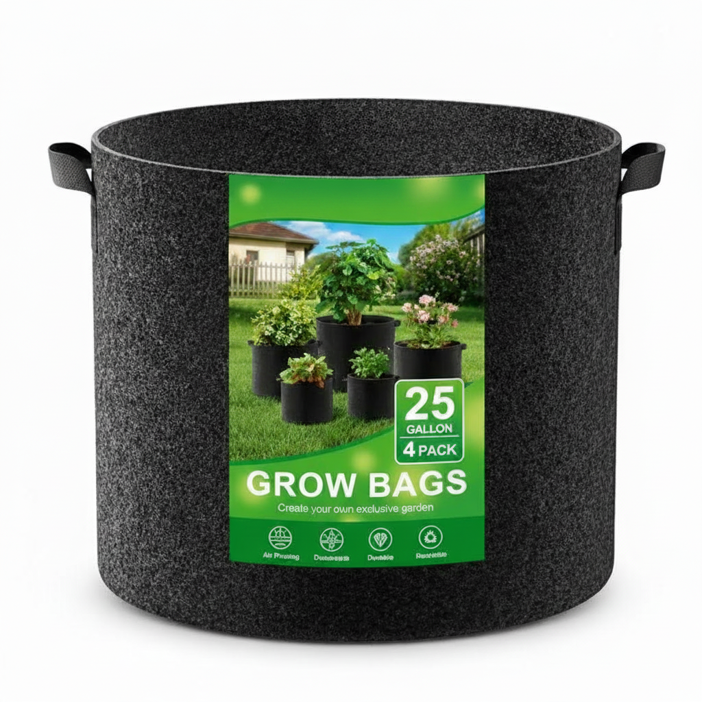 4 Packs Planter Grow Bags With Handles With 5 Gallon Capacity
