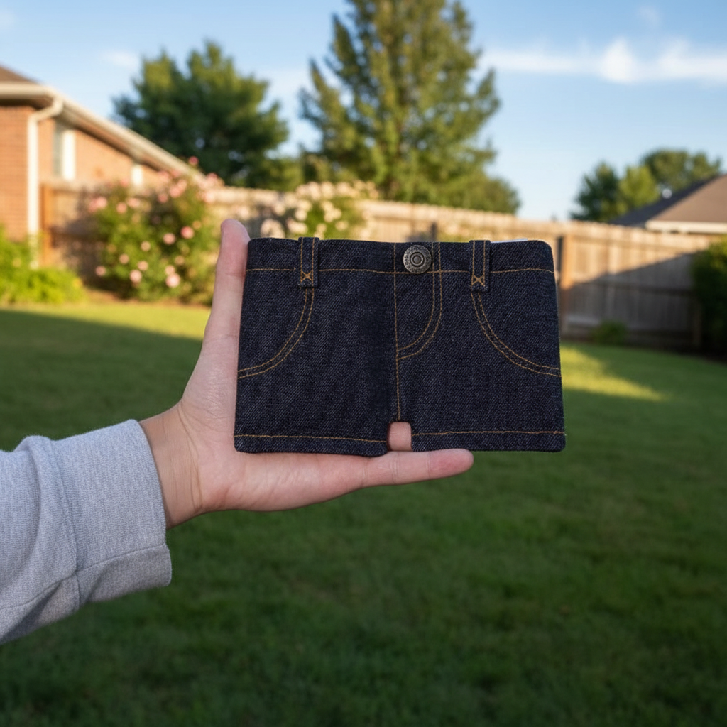 Denim Shorts Shaped Wallet For Everyday