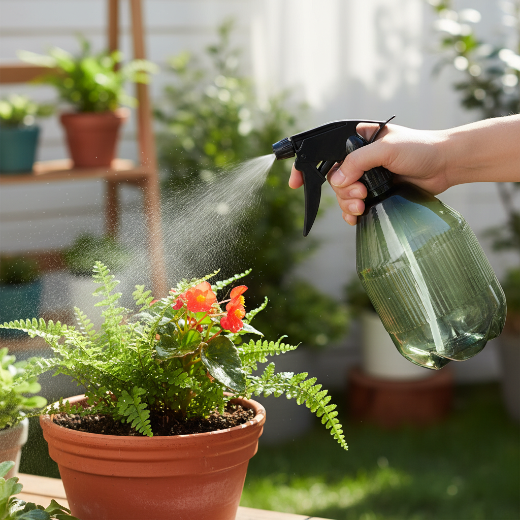 Plastic Garden Watering Can With Adjustable Nozzle And Comfortable Grip Handle For Gardening And Household Use