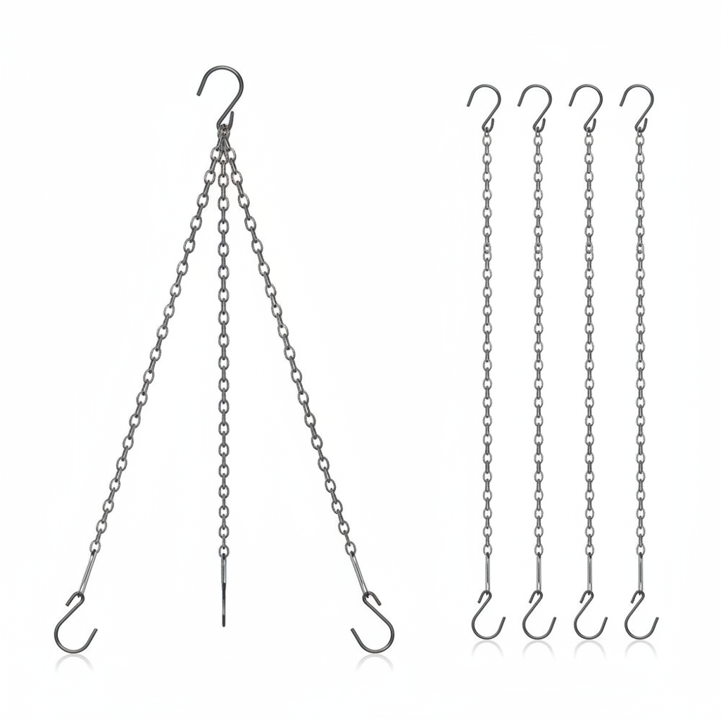 Adjustable Metal Hanging Chains With Hooks For Planters And Lanterns