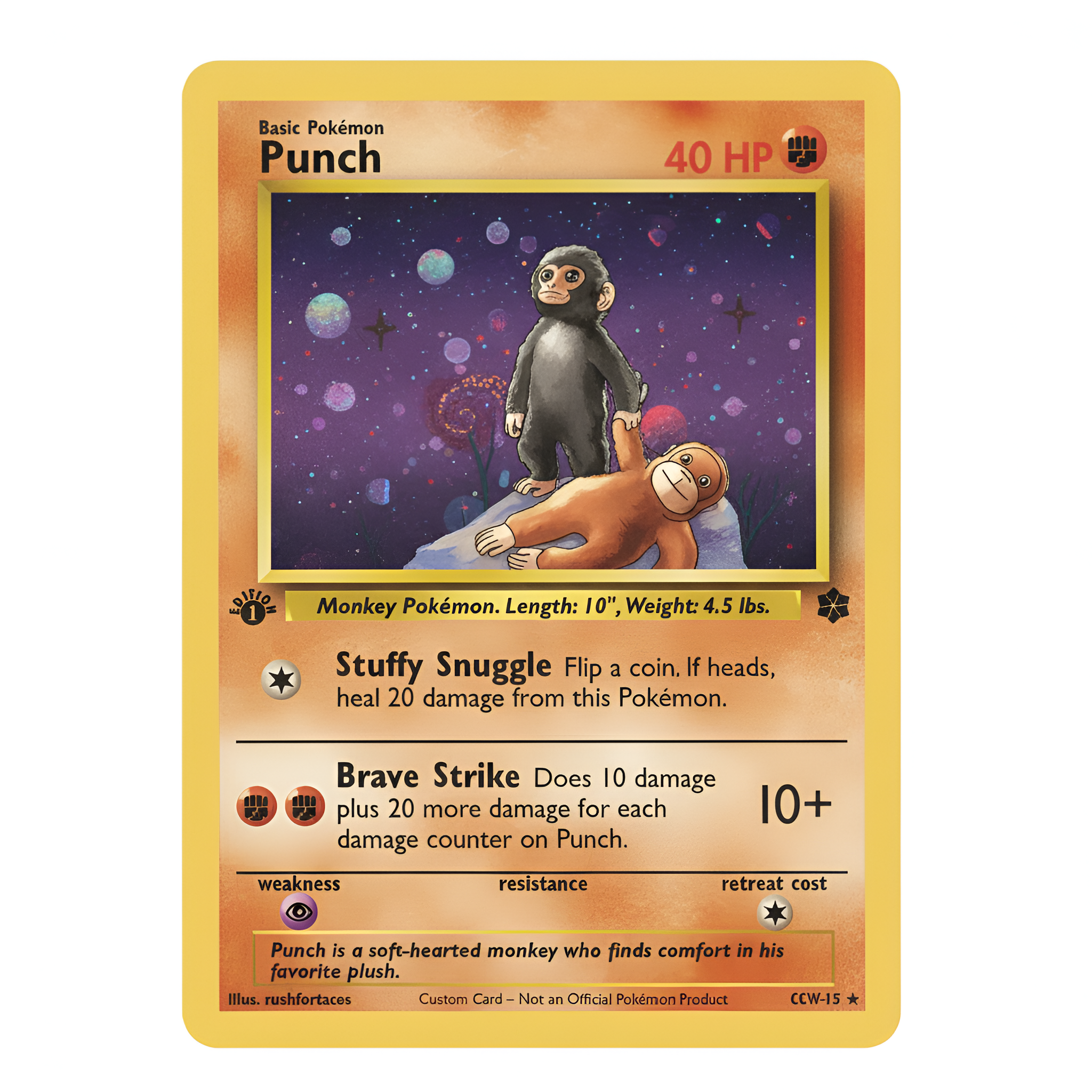 Custom Holographic Monkey Character Trading Card