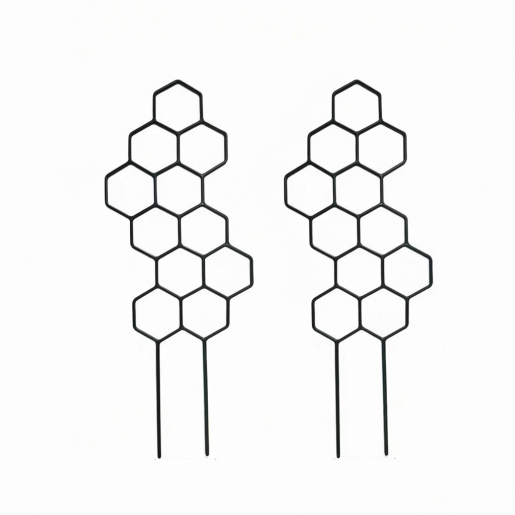 Two Piece Honeycomb Plant Trellis Rust Resistant Plastic Stakes