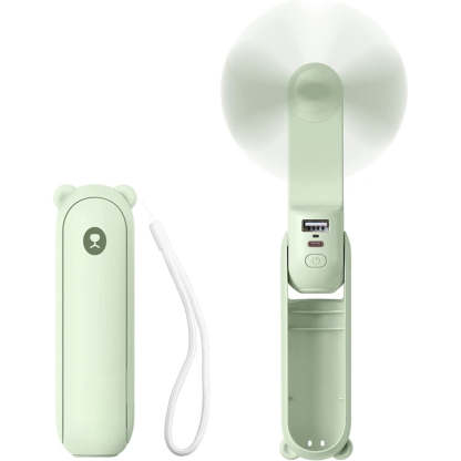 3 In 1 Handheld Fan, Mini Hand Fan, Portable Small Pocket Fan, Rechargeable Fan With Power Bank, Flashlight Feature - Grafton Collection