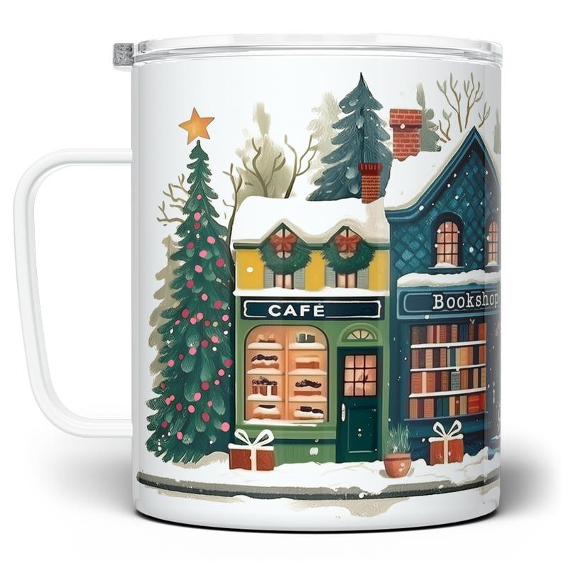 Printed Winter Holiday Christmas Storefront Shops Mug