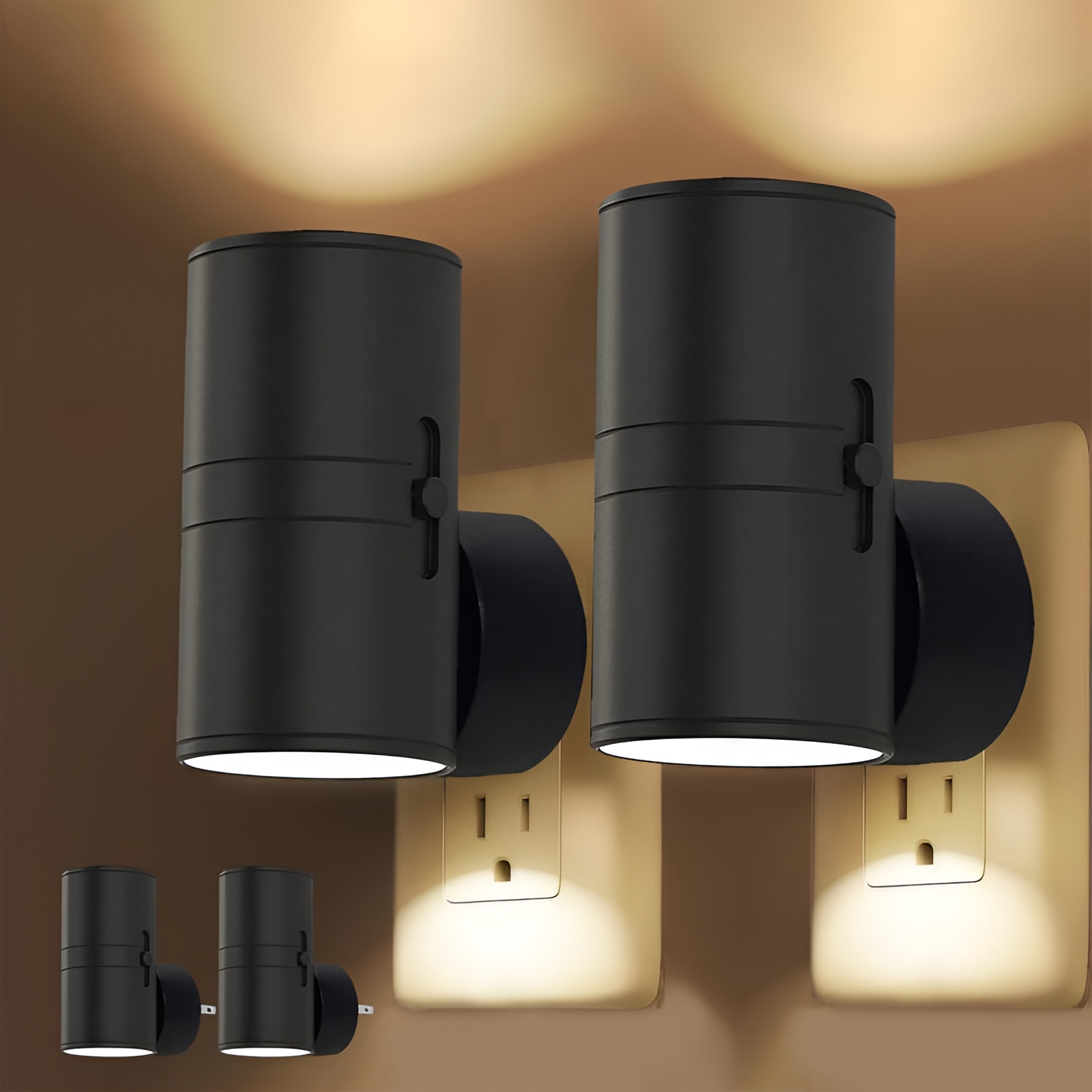 Pack Of 2 Modern LED Night Light With  Adjustable Brightness For Hallway