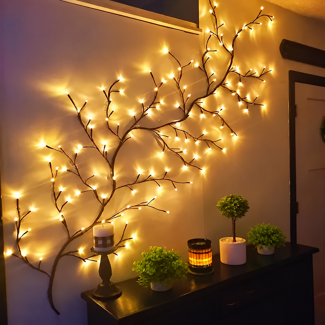 USB Powered Bendable LED Vine Lights With Multiple Modes For Christmas Decor