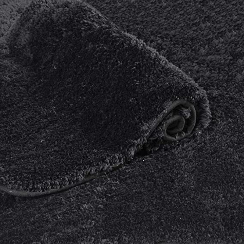 Black Bathroom Rug Non Slip Bath Mat - Water Absorbent Soft Microfiber Shaggy Bathroom Mat Machine Washable Bath Rug for Bathroom Thick Plush Rugs for Shower - Grafton Collection