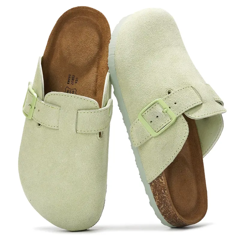 Memory Foam Leather Lightweight Non Slip Clogs For Women