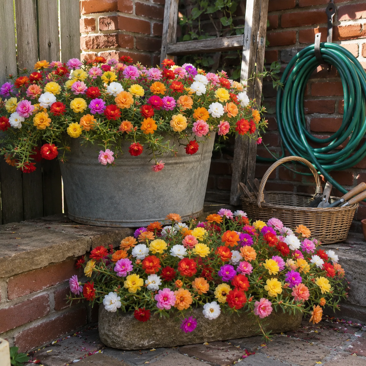 Pack Of 10000 Vibrant Mixed Colors Double Flowered Portulaca Moss Rose Seeds