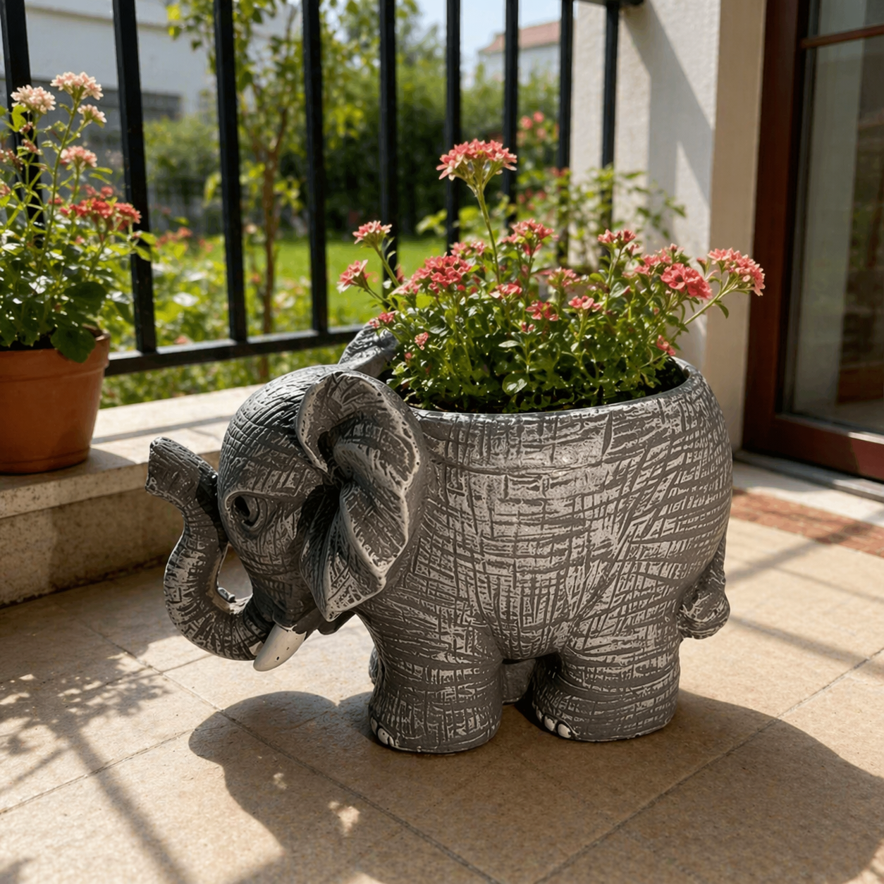 Elephant Resin Animal Shaped Planter For Cactus And Succulent Plants