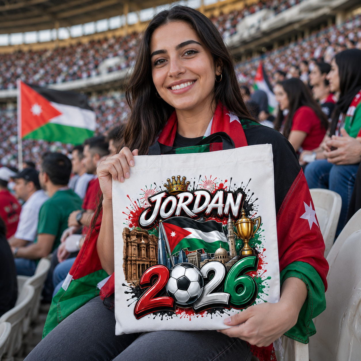 World Cup 2026 Jordan Graphic Printed Football Supporter Tote Bag