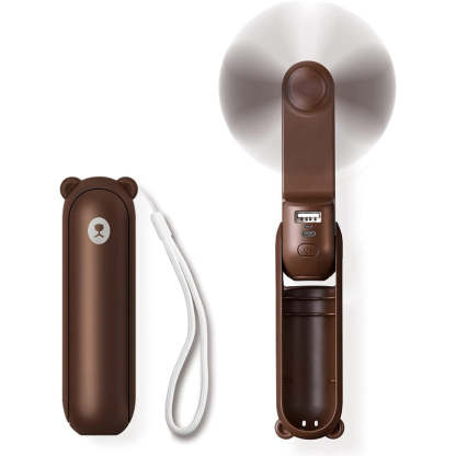 3 In 1 Handheld Fan, Mini Hand Fan, Portable Small Pocket Fan, Rechargeable Fan With Power Bank, Flashlight Feature - Grafton Collection