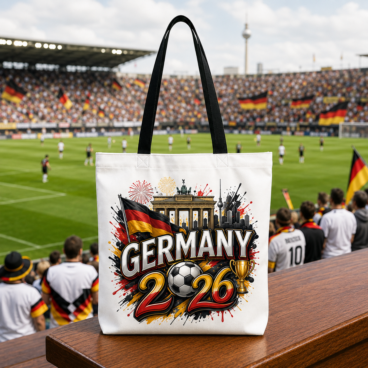 World Cup 2026 Germany Graphic Printed Football Supporter Tote Bag