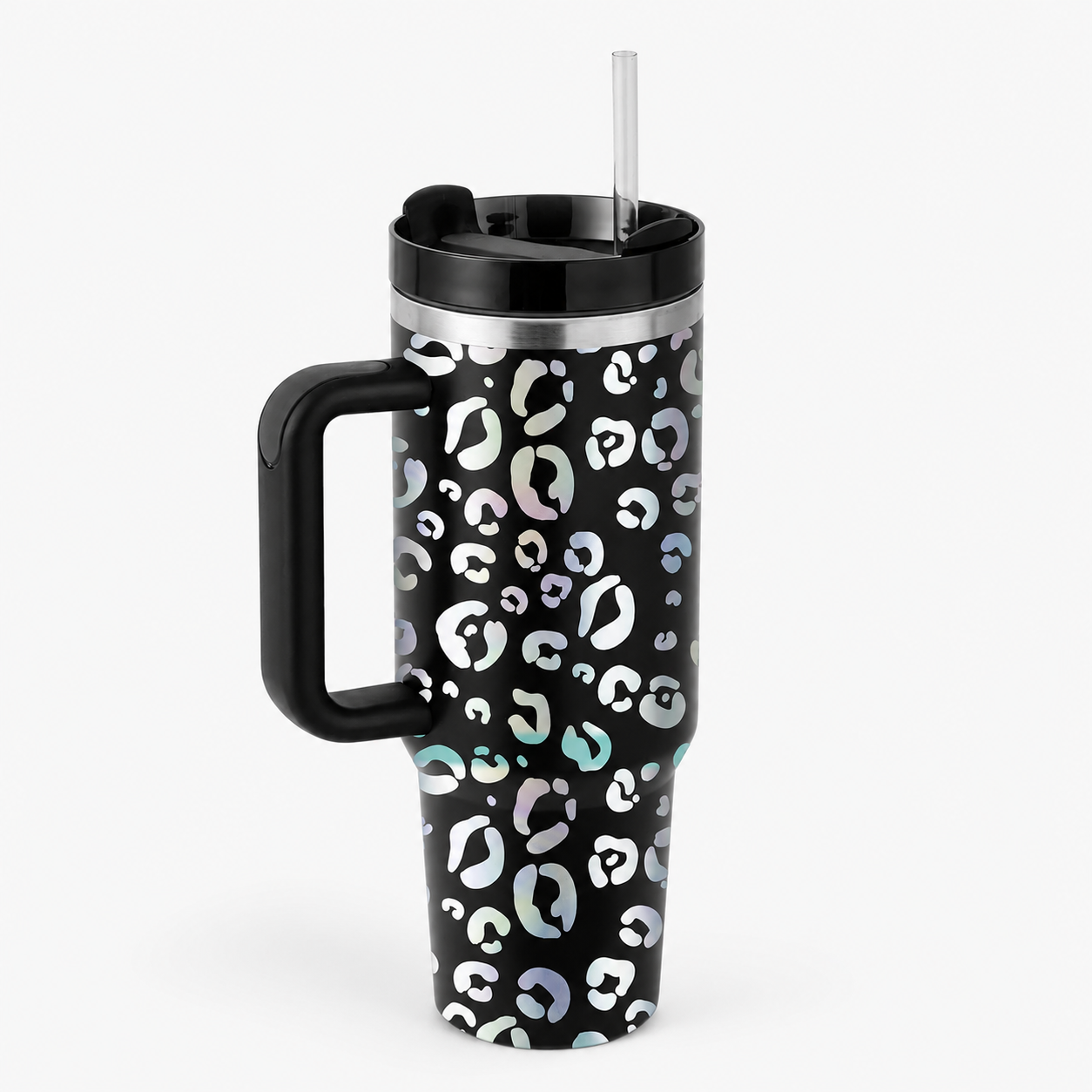 40oz Stainless Steel Insulated Spill Proof Tumbler With Handle And Straw  