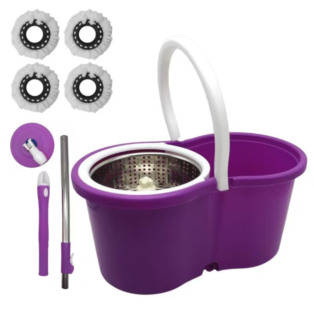 360 Degree Spin Mop And Bucket Cleaning Set With Wringer And Refills